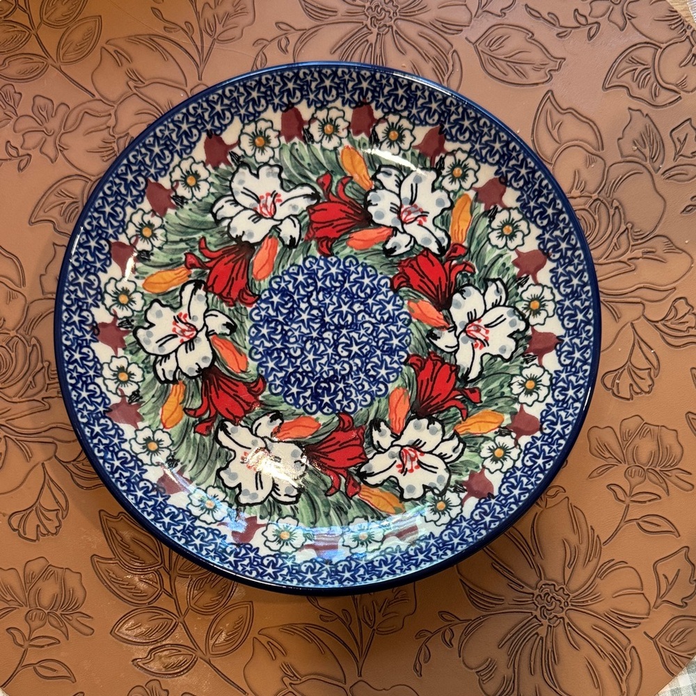 Polish Pottery Unikat  4226 Hand Made in Poland plate 8”